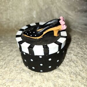 JEWELRY TRINKET BOX PARIS ROOM DECOR FASHION HEELS PINK       ☆